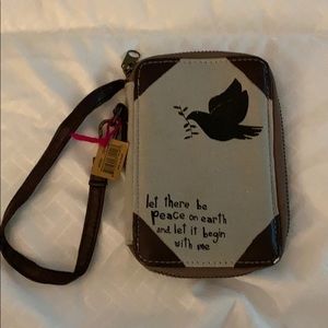 NWT Natural Life Canvas Wristlet